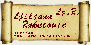Ljiljana Rakulović vizit kartica
